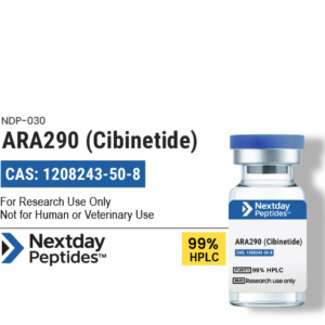 ARA-290 Cibinetide research peptide vial — ≥99% HPLC purity, CAS 1208243-50-8, lyophilized powder, Nextday Peptides