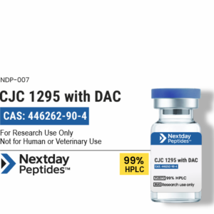 CJC-1295 with DAC research peptide vial — ≥99% HPLC purity, CAS 446262-90-4, lyophilized powder, Nextday Peptides