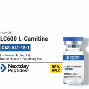 LC600 L-Carnitine research compound vial — 600mg/mL sterile solution, CAS 541-15-1, 10mL, Nextday Peptides