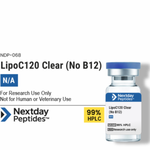 LipoC120 Clear No B12 research compound vial — 10mL lipotropic solution, clear sterile solution, Nextday Peptides