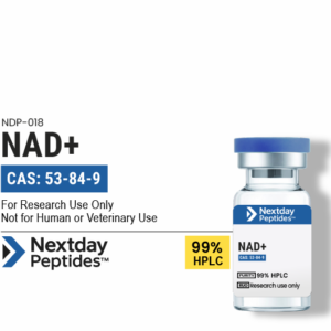 NAD+ Nicotinamide Adenine Dinucleotide research compound vial — ≥99% HPLC purity, CAS 53-84-9, Nextday Peptides