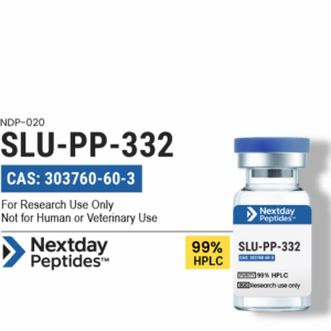 SLU-PP-332 pan-ERR agonist research compound vial — ≥99% HPLC purity, CAS 303760-60-3, powder vial, Nextday Peptides
