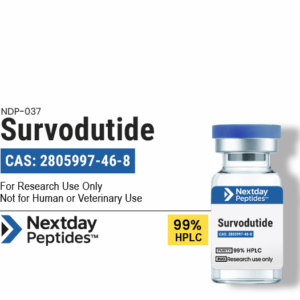 Survodutide BI456906 GCGR GLP-1R dual agonist research peptide vial — ≥99% HPLC purity, CAS 2805997-46-8, lyophilized powder, Nextday Peptides