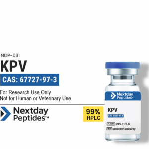 KPV research peptide vial — ≥99% HPLC purity, CAS 67727-97-3, lyophilized powder, Nextday Peptides