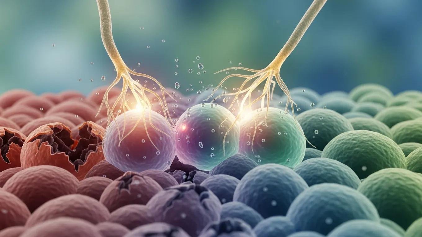 Conceptual illustration related to inflammation signaling research in cellular models