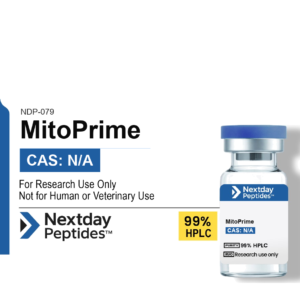 MitoPrime research peptide vial by Nextday Peptides, catalog NDP-079, 99% HPLC, for research use only