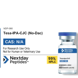 Tesa-IPA-CJC (No-Dac) research peptide vial by Nextday Peptides, catalog NDP-080, 99% HPLC, for research use only